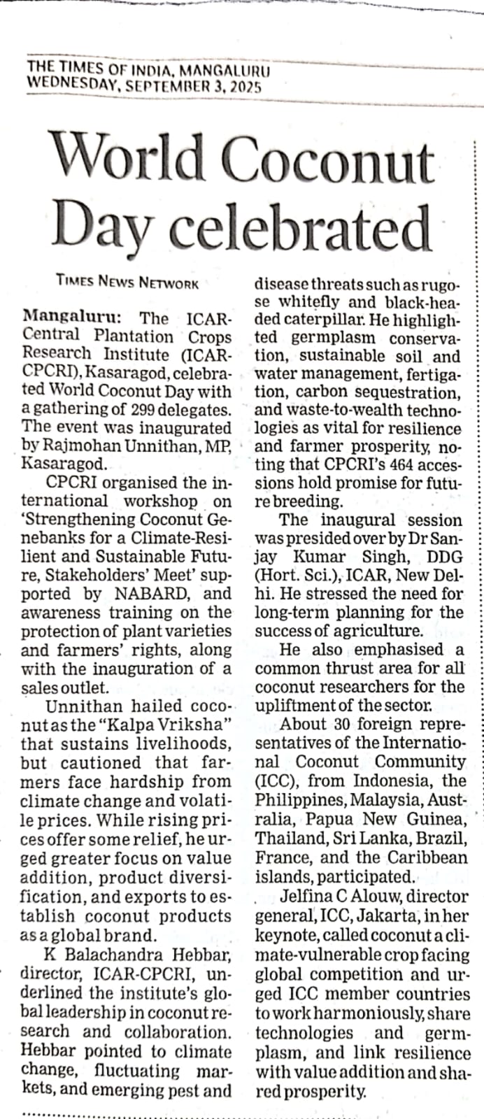 World coconut day celebrated 2025