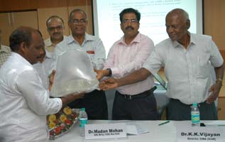 10th July, 2015, Chennai  ICAR-Central Institute of Brackishwater Aquaculture, Chennai has achieved a breakthrough in artificially breeding the milkfish (Chanos chanos), locally known as ‘Paal Kendai’ or ‘Paal Meen’ in captivity for the first time in the country.  Breakthrough in artificial breeding of milkfishBreakthrough in artificial breeding of milkfish  In the fish hatchery of the Experimental Research Station of CIBA located at Muttukadu near Chennai, the male and female adult milkfish were reared in cement tanks for more than 10 years. While the milk fish attains natural maturity, breeding and spawning in the open ocean, maintaining the brood stock (parent fishes), inducing them to mature and breed further were technically challenging tasks. These fish were bred by administering calculated doses of permitted hormone. The fertilized eggs obtained were hatched and reared to fingerling stage, which are further suitable for nursery rearing and farming.  Milkfish has the ability to grow in brackishwater, seawater and freshwater ponds and lakes. This fish consumes low protein pellet feed and grows up to 500 g size in 6 months. This is a boon for small and marginal farmers who can grow the fish at a low cost. Milkfish fetches Rs. 120-150/kg in the local market while the production cost is only Rs. 50-60/kg.  Being a low cost fish, the milkfish can cater to the need of the common man in Indian domestic markets as a suitable source of animal protein and for nutritional requirements of human food in general. The small sized milkfish is also being used as a preferred live bait for tuna fishing industry. The milkfish being a herbivore, with low production cost, can form an ideal alternate species for shrimp farmers. Representatives from the industry, fish farmers and fisheries scientists have welcomed this breakthrough.  On 10th July 2015,   the first batch of hatchery produced milk fish seeds at the ICAR-CIBA-Muttukkadu, were handed over to fish farmers from Kerala, Tamil Nadu and  Andhra Pradesh, by the Dr. K.K. Vij