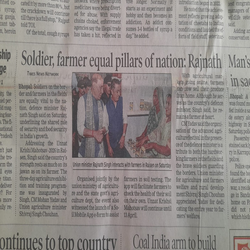 Soldier, farmer equal pillars of nation: Rajnath