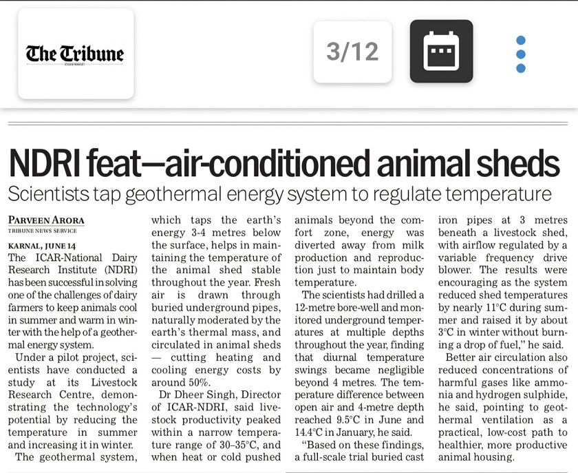 NDRI feat-air-conditioned animal sheds