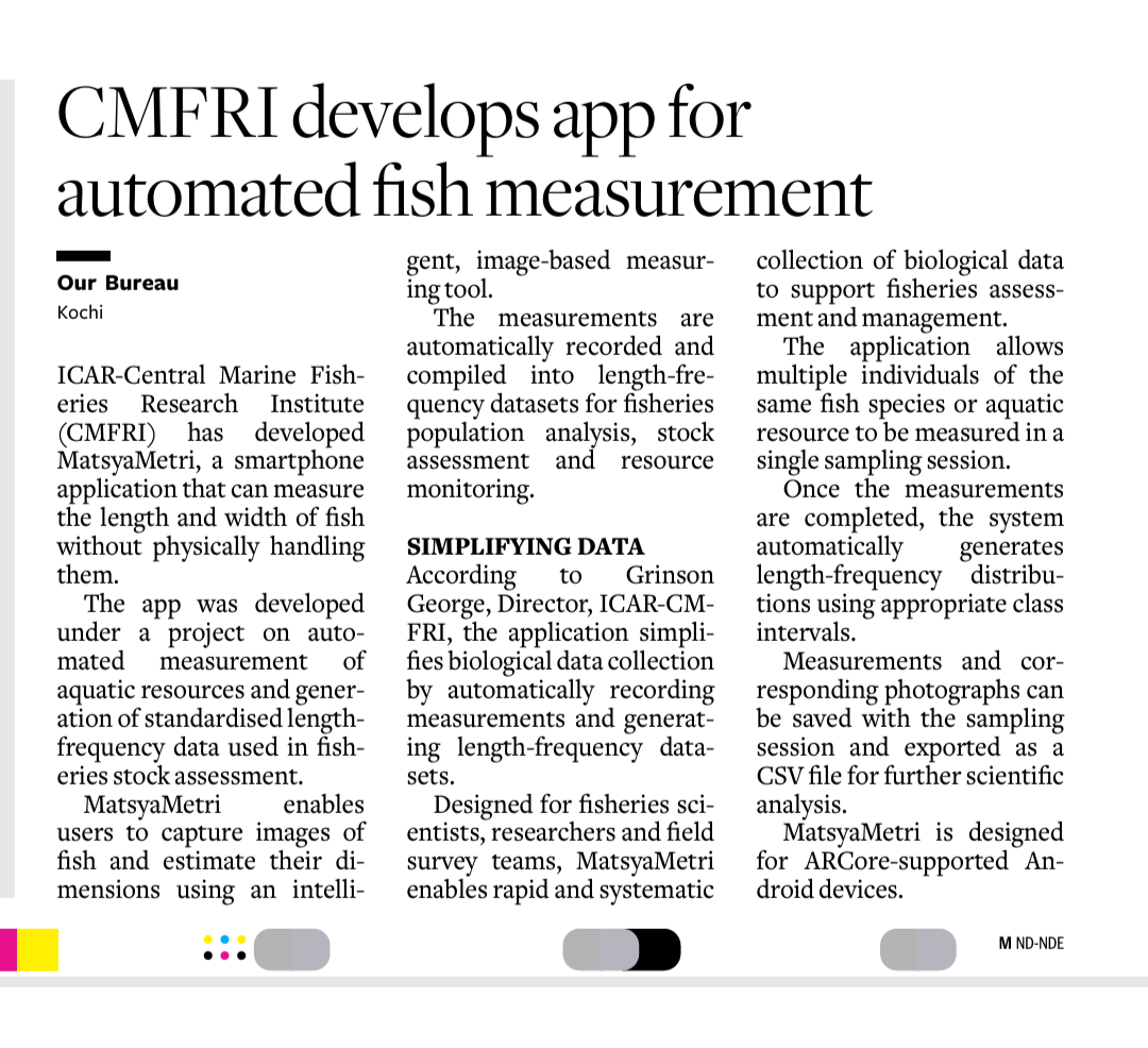 CMFRI develops app for automated fish measurement