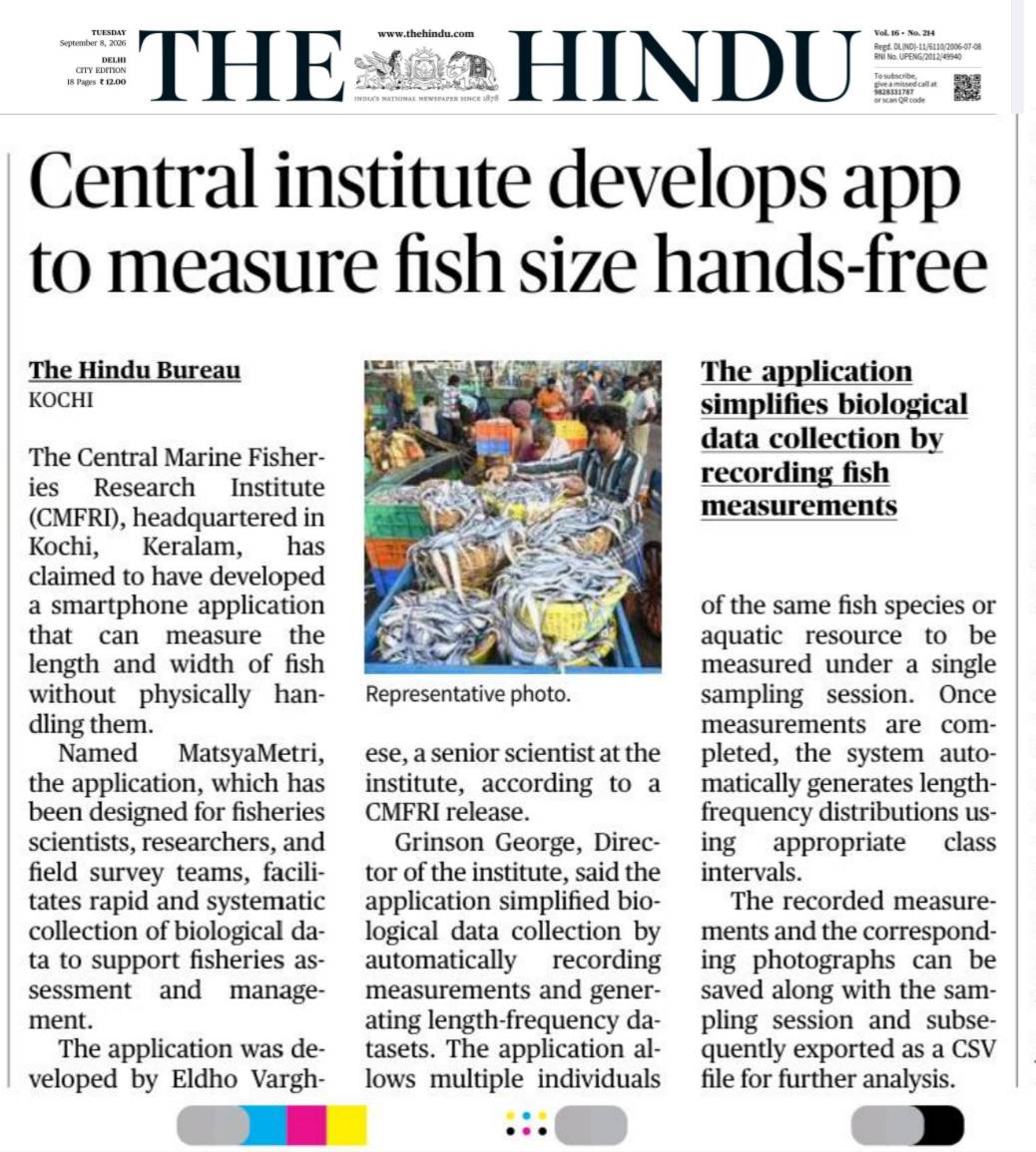 Central institute develops app to measure fish size hands- free
