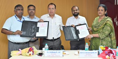 The Coastal Aquaculture Authority, Ministry of Fisheries, Animal Husbandry and Dairying, Govt. of India inks MoU with ICAR-CIBA, Chennai for Knowledge Partnership and Technical Collaboration