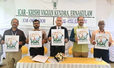 ICAR Secretary Unveils Golden Jubilee Logo of ICAR–KVK Ernakulam