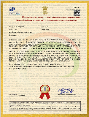 ICAR-IIAB, Ranchi Secures Design Registration for Innovative Wet Milling Machine Prototype for Nano Powder Synthesis