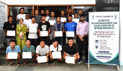 ICAR–NRC on Mithun Concludes Five-Day Training on Scientific Mithun Management and Value Addition in Nagaland